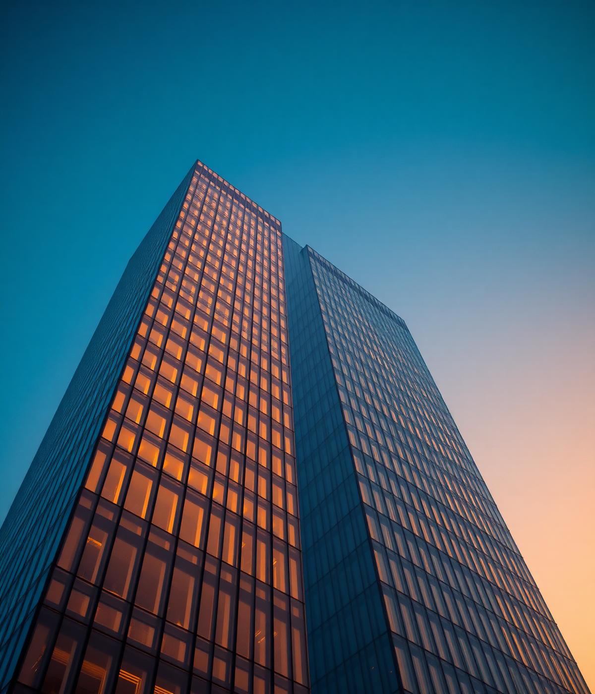 Glass skyscraper in a global financial district reflecting the sunset — CGPH Group institutional finance